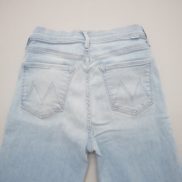Mother The Rambler Zip Ankle Fray Wide Leg Jeans In Chill Pill Size 26 - Picture 8 of 15